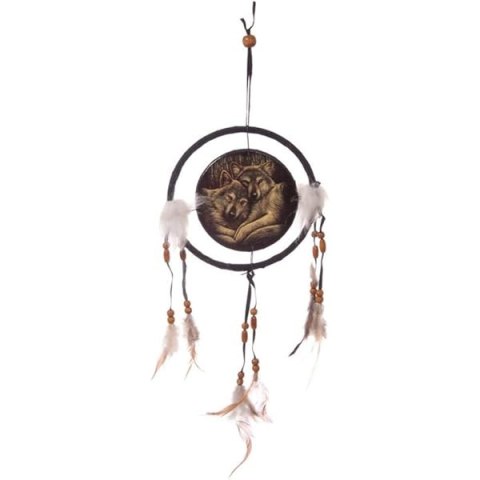 Łapacz Snów ŚREDNI | WILCZA PARA, Odcienie Ochry (16cm)