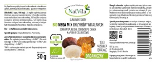 Grzyby Witalne Bio MEGA MIX | Reishi, Cordyceps, Chaga, Soplówka (100 kapsułek)