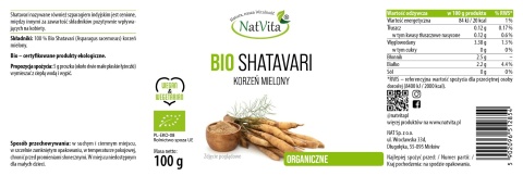 SHATAVARI BIO w proszku (100g) | MEDYCYNA ROŚLINNA DLA KOBIET