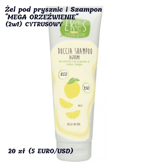 Żel pod prysznic i Szampon "MEGA ORZEŹWIENIE", 2w1 - CYTRUSOWY